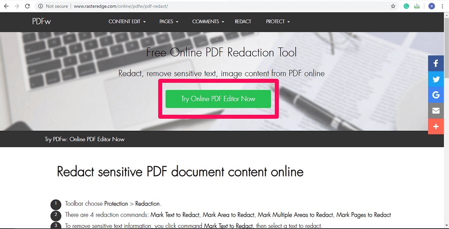 how to redact a pdf for free